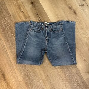 Levi’s Premium Wedgie Jeans W28 High Rise Straight Leg Blue Denim